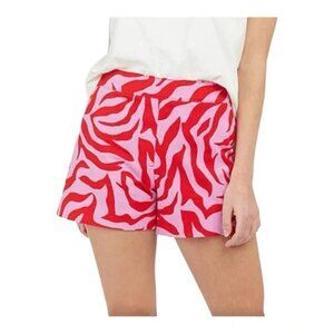 Spanx On The Go Stretch Pull-on Shorts in Red/Pink Zebra